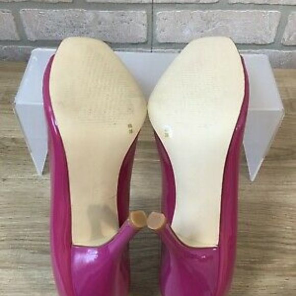 Unworn BCBG Womens Ariel Pink Berry Patent Leather Peep Toe Heel 8M - Picture 4 of 5